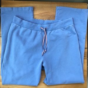Lands' End Cotton Blue Stretchy Sweat Pants w/ Drawstring